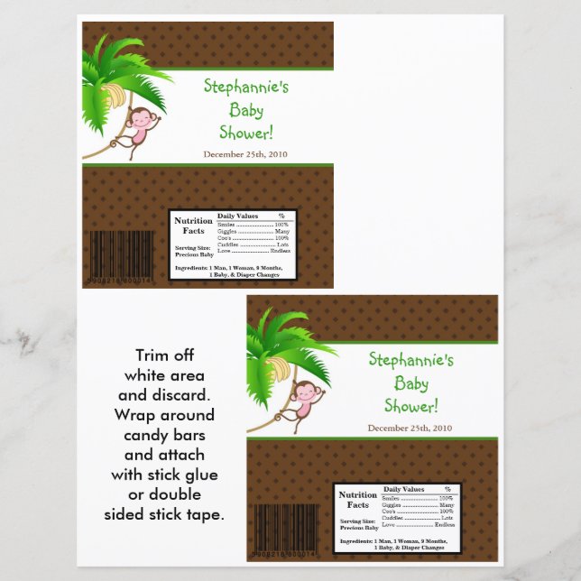 2 Hershey's Large Bar Wrapper Monkey Swing Dschung (Vorderseite)