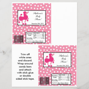 2 Hershey's Large Bar Wrapper Pink Poodle Paris Flyer