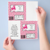 2 Hershey's Large Bar Wrapper Pink Poodle Paris Flyer (Hand)