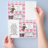 2 Hershey's Large Bar Wrapper Pink Sock Monkey Flyer (Hand)