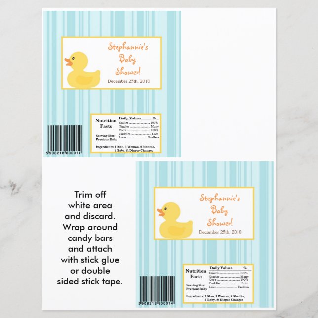 2 Hershey's Large Bar Wrapper Rubber Ducky Bubbles (Vorderseite)