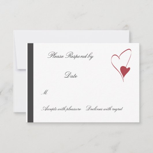 2 Herz Collide passend Hochzeit rsvp Karte (Vorderseite)