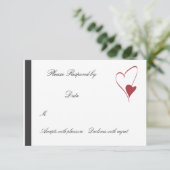 2 Herz Collide passend Hochzeit rsvp Karte (Stehend Vorderseite)
