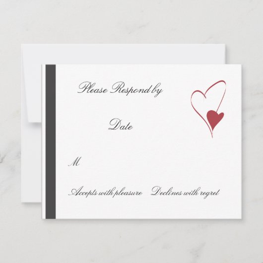 2 Herz Collide passend Hochzeit rsvp Karte (Vorderseite)