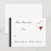 2 Herz Collide passend Hochzeit rsvp Karte (Vorne/Hinten)