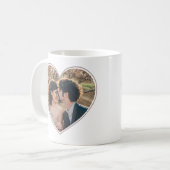 2 Herz geformte Fotos Einfach leicht Personalisier Kaffeetasse (Vorderseite Links)