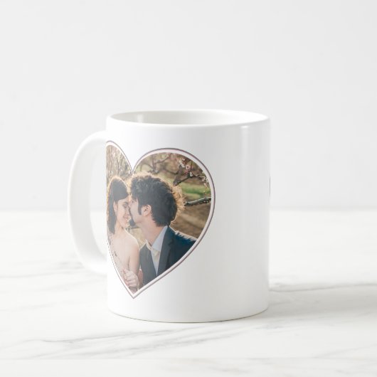 2 Herz geformte Fotos Einfach leicht Personalisier Kaffeetasse (Vorderseite Links)