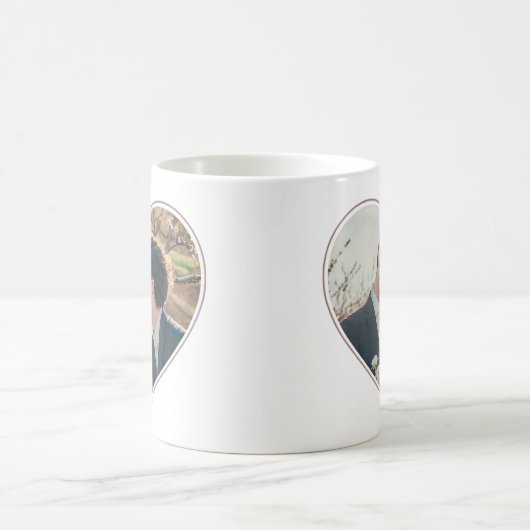 2 Herz geformte Fotos Einfach leicht Personalisier Kaffeetasse (Mittel)