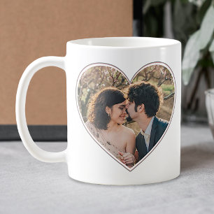 2 Herz geformte Fotos Einfach leicht Personalisier Kaffeetasse