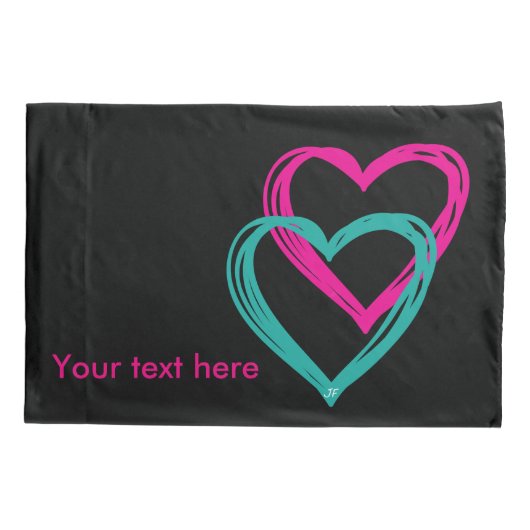 2 Herz-Single-Kissenbezug, Standardgröße Kissenbezug (Rückseite)