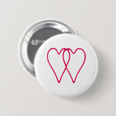 2 Herz-zusammen Weiß die MUSEUM Zazzle Geschenke Button (Vorne & Hinten)