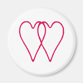 2 Herz-zusammen Weiß die MUSEUM Zazzle Geschenke Magnet