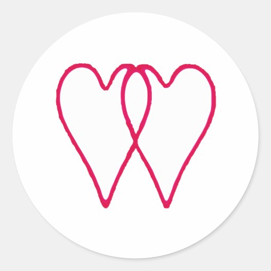 2 Herz-zusammen Weiß die MUSEUM Zazzle Geschenke Runder Aufkleber (Vorderseite)