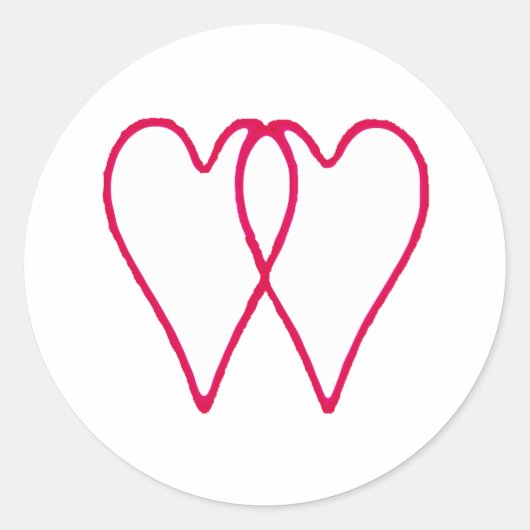 2 Herz-zusammen Weiß die MUSEUM Zazzle Geschenke Runder Aufkleber (Vorderseite)