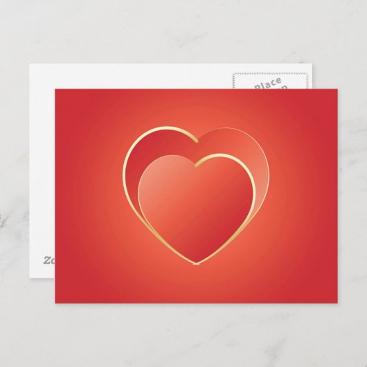 2 Herzen Postkarte (Vorne/Hinten)