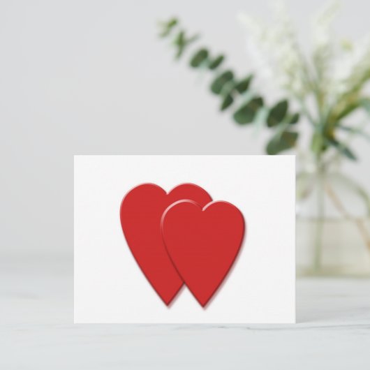 2 Herzen Postkarte (Stehend Vorderseite)