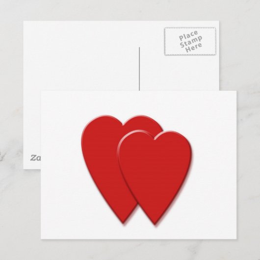 2 Herzen Postkarte (Vorne/Hinten)