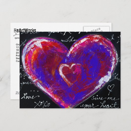 2 Herzen" Postkarte (Vorne/Hinten)