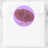 2 Herzen Runder Aufkleber (Tasche)