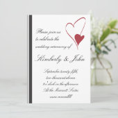 2 Herzen stoßen Hochzeits-Einladung zusammen Einladung (Stehend Vorderseite)