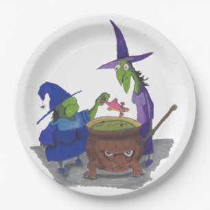 2 Hexen Brautrank in Cauldron Halloween Pappteller