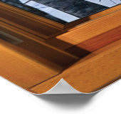 2 Hirsche im Winterschneefenster Illusion Poster (Ecke)