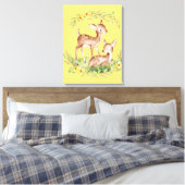 2 Hirschpflanzen im Blumengarten Leinwanddruck (Insitu (Schlafzimmer))