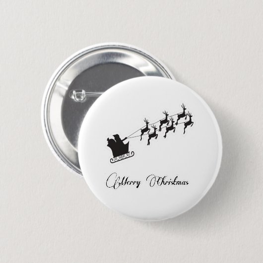 2.Ho Ho Ho Weihnachtsmann lacht fröhliche Weihnach Button (Vorne & Hinten)