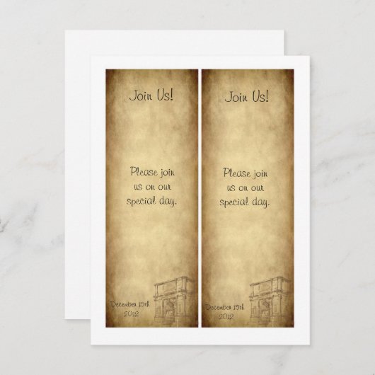 2 Hochzeit in Rom Save the Date Lesezeichen Ankündigungspostkarte (Vorne/Hinten)