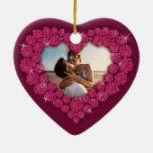 2. Hochzeit Jubiläum rotes Herz Keramik Ornament (Hinten)