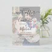 2 Hochzeiten Fotos glücklich je nach Skript Einladung (Stehend Vorderseite)