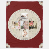 2. Hochzeitsfeier 5 Foto Burgund Fleecedecke (Vorderseite)