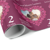 2. Hochzeitsjubiläum rotes Foto Geschenkpapier (Rolleneckpunkt)