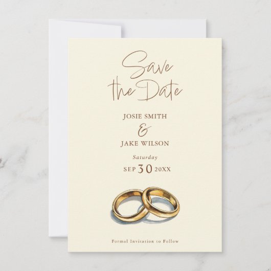 2 Hochzeitsringe Save the Date (Vorderseite)