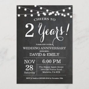 2. Hochzeitstag Einladung Schiefertafel