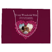 2. Hochzeitstag Foto Tasche Große Geschenktüte (Rückseite)