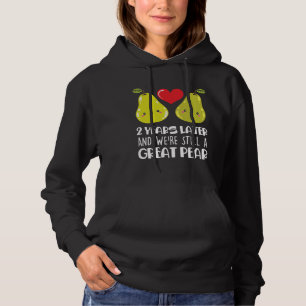 2. Hochzeitstag Geschenk Verheirateten Paar Birne Hoodie