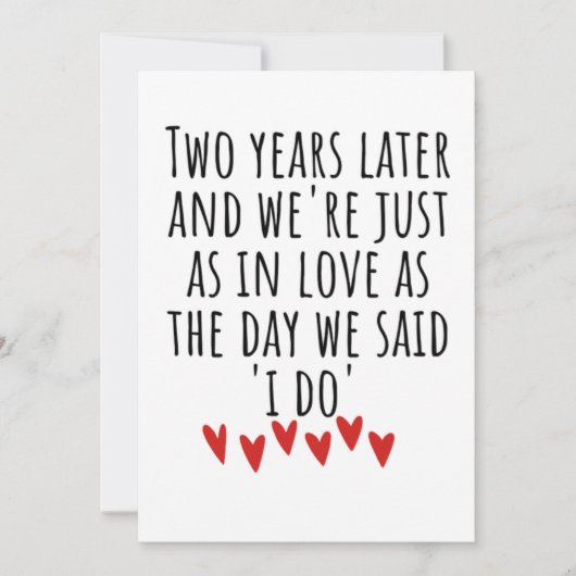 2. Hochzeitstag Karte (Vorderseite)
