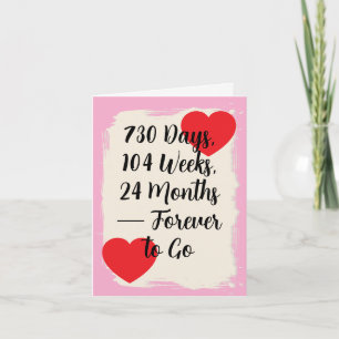 2. Hochzeitstag Karte Baumwolle eins