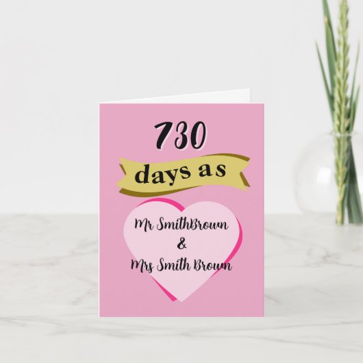 2. Hochzeitstag-Karte Cotton zweite Karte (Vorderseite)