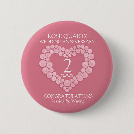 2. Hochzeitstag Rose Quarz Foto Button