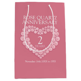 2. Hochzeitstag Rose Quarz Foto Tasche Mittlere Geschenktüte