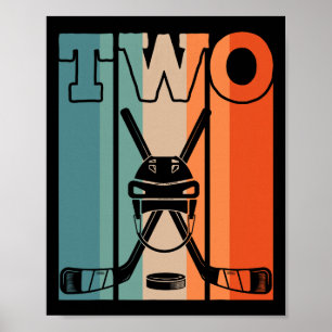2. Hockey Geburtstag 2 Jahre alt 2 Jahre alte Jung Poster