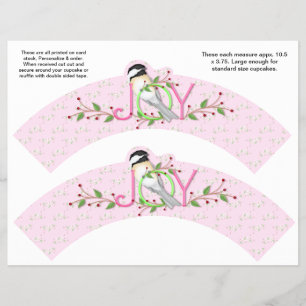 2 Holiday JOY Custom Cupcake Wrappers Weihnachten Flyer
