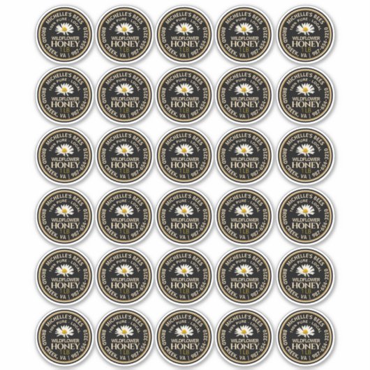 2" Honey Standard Mason Jar Canning Lid mit Daisy Aufkleber (Vorderseite)