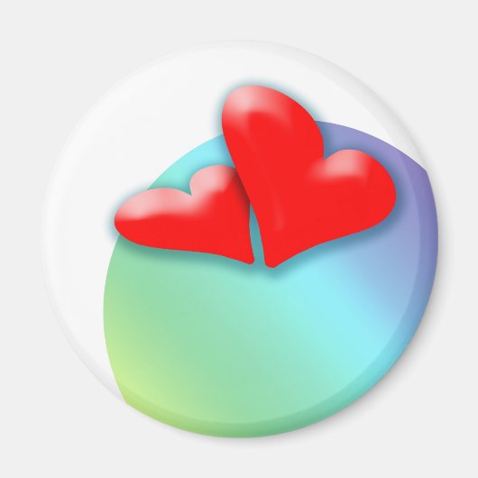 2 Hörtanzen für das Valentinstag-Rundmagnet Magnet (Vorne)