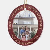 2 House Fotos 1. Weihnachten Neue Zuhause Brushed  Keramik Ornament (Links)