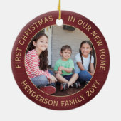 2 House Fotos 1. Weihnachten Neue Zuhause Brushed  Keramik Ornament (Hinten)