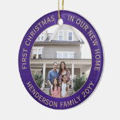 2 House Fotos 1. Weihnachten Neue Zuhause gebürste Keramik Ornament (Links)