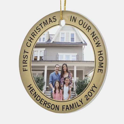 2 House Fotos Erste Weihnachten Neue Zuhause Imita Keramik Ornament (Links)